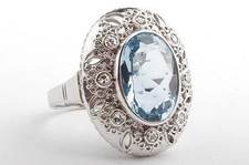 Aquamarin Diamant Ring 585 14K