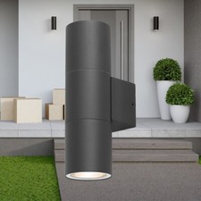 Wandleuchte Außen Anthrazit Zylinder Rund IP44 GU10 Up&Down Außenlampe Wandlicht