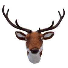 Deko Figur Wand Hirschkopf Hirsch braun Rentier Geweih Wanddekoration Wandfigur