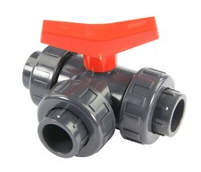 PVC-U 3-Wege-Kugelhahn mit