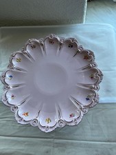 H&C Czechoslovakia Porzellan, Rosa Rosenmotiv Kuchenplatte Teller w. Neu