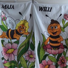 Biene Maja & Willi 2 x Handtuch vintage Leolux Frottier Apollo Film Wien 1978 