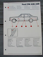 FORD TAUNUS P7 17 20 26 M 2300 S Hohlraumschutz Versiegelungs Plan Orig70erA42S.