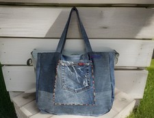 ⚜️?außergewöhnliche Jeanstasche Stoff Handarbeit Genäht vegan✂️