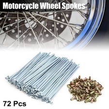 72 Stück Motorrad Rad Speichen mit Nippel Silberton 4mm Gewinde Dmr. 170mm Länge