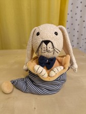 STERNTALER Spieluhr Hase 30 cm weiß & blau Frottee La-Le-Lu mit Schleife 