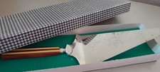 Tortenheber Vintage 70er Jahre, silberfarben, Kunststoffgriff