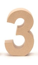 Glorex Papp-Zahl 3 17,5 x 5,5