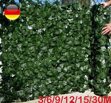 30m Künstliche Efeu Hecke Sichtschutz Windschutz Balkonverkleidung Blätterzaun