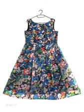 Derhy Damen Kleid Cocktailkleid von  Buntes Blumenmuster Gr.L  guter Zustand