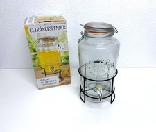 Getränkespender Glas mit Zapfhahn, 5 Liter, mit Ständer, kaum benutzt