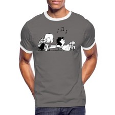 Peanuts Schroeder Und Lucy Männer Kontrast T-Shirt
