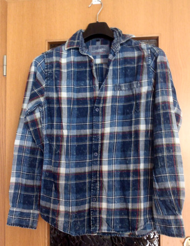 Herrenhemd flanell blau - herrenhemd,