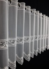 Plauener Spitze Scheibengardine Panneau Bistrogardine Gardinen  hochwertig weiß