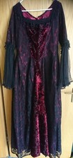 Gothic Ballkleid Dress QUEEN OF THE NIGHT XL Samt viktorianisch schwarz bordeaux