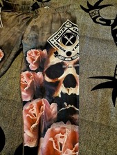 Yakuza Fuck Society Damen Leggings XS Skull Schädel Totenkopf Tattoo Rose