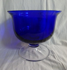 sehr schöne Schale auf Fuß, Glas, Blau und Transparent, edel, Kristall H 19cm