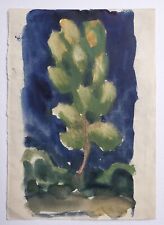 Gemälde Aquarell Tusche Landschaft Baum Wald Gerda Henning Nachlass