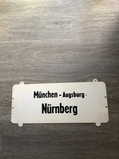 Zuglaufschild aus Metall:  München-Augsburg-Nürnberg + retour