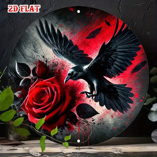 Rabe rose metall schild - rose,