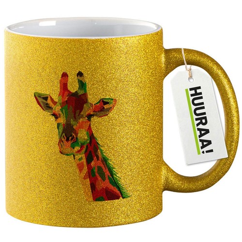 Glitzertasse giraffe colorful - giraffe,
