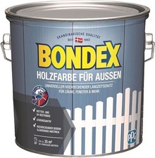 Bondex Holzfarbe für Aussen 2,5 l, weiß Holzschutzfarbe Holzschutz