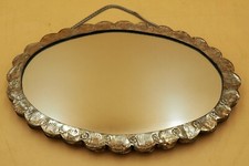 Spiegel Silberblech 900er  oval Blütendekor Hochzeitsspiegel Handspiegel Orient