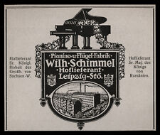 Alte Werbung 1914 Piano-Flügel-Fabrik Hoflieferant Wilhelm Schimmel Leipzig