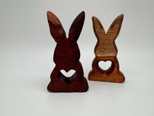 Mini holz hase mit herz - hase,