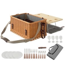 Picknickkorb aus weidenholz - picknickkorb,