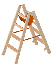 Layher Holz Stufenstehleiter 1020 Malerleiter Holz mit 80mm Stufen TRBS 2121-2