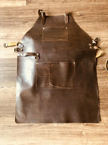 Braune leder arbeitsschürze - braune,