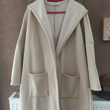 Damen leichter Swingger Mantel Beige mit Karpuze