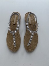 Bastschuhe flach Silber mit