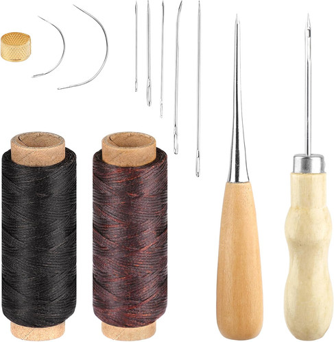 Ledergarn ledernadel set - ledergarn,