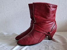 Stiefeletten Leder rot Gr. 38 (5) 80er TRUE VINTAGE Bata