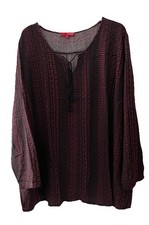 THEA Tunika Bluse, Schlupfbluse, schwarz weinrot, Gr. 54
