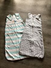 Set Schlafsäcke Baby, Gr. 90, dünn/warm, grau blau mit Reißverschluss