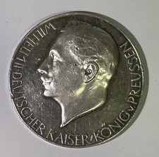 Silbermedaille Wilhelm II Preussen - Medaille Rede des Kaisers zum 1. Weltkrieg 