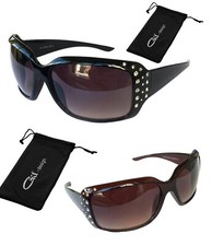 Damenbrille Sonnenbrille mit Glitzer Strass-Steinen Schicke Brille M 61
