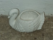 Porzellan Schwan Blumentopf Deko