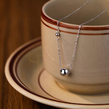 Damen Halskette mit Anhänger Kugel Glatt Sterling Silber 925