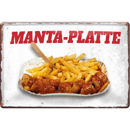 Blechschild 20x30 curry wurst - 20x30,
