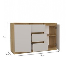 Kommode 120 2 türen 3 - cm,