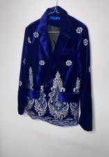 Herren samt royalblau blazer - herren,