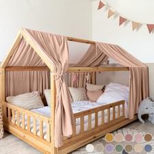 Hausbetthimmel Baumwoll Musselin Betthimmel Kinder Hausbett 2er Set