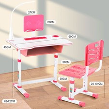 OYAJIA Verstellbar Kinderschreibtisch Kinder Studiertisch & Stuhl mit LED Wjhihi