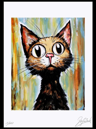 Original kunst grafik cat - kunst, "