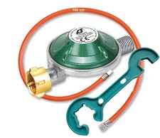 Gas Schlauch Regler Set 150cm Druckminderer 50mbar Gasdruckregler für Gasgrill