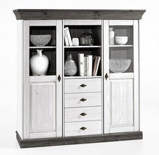 Massivholz Highboard 2farbig